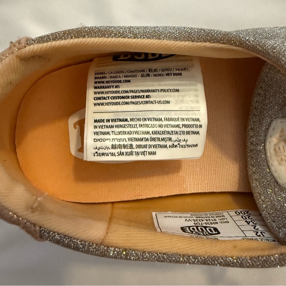 NWOT Hey Dude Wendy Metallic Sparkle Casual Moccasin Shoes - Picture 9 of 12